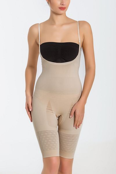 Miss Fit Women's Nude Adjustable Strap Dumbbell Length Corset 1255