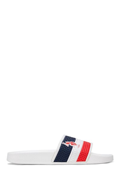 U.S. Polo Assn. White Men's Slippers MOLDA