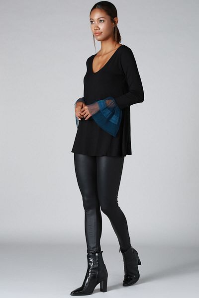 Quincey Tulle Detailed Tunic with Sleeves