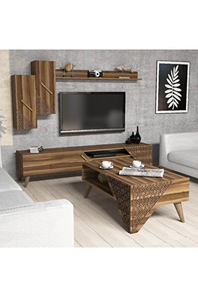 Variant Mobilya Beril Tv Ünitesi Ve Orta Sehpa Takımı - Ceviz