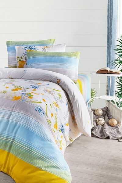 İyi Geceler İstanbul Flannel Double Duvet Cover Set Vivid Green