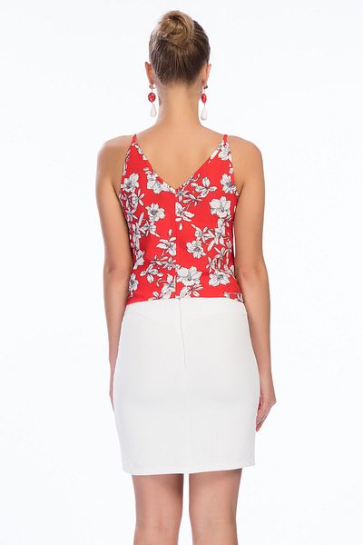 Quzu Women's Ecru Short Pencil Skirt 15Y40062