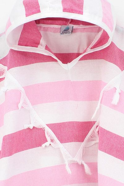 Bedinn Peshtemal Poncho Rainbow Fuchsia Pink