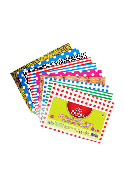 Bubu Çift Taraflı Desenli Karton 10 Adet 50x70 cm.