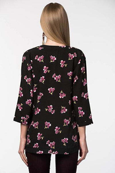 SELECT Kadın Siyah Bluebell Floral Soft Ceket S042/1601/018