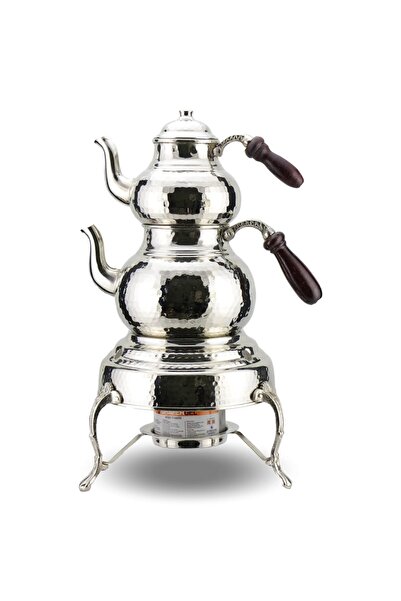 Sonay Bakırcılık Kalın Topak Dövme Bakır Çaydanlık ve Ayaklı Osmanlı Ocağı