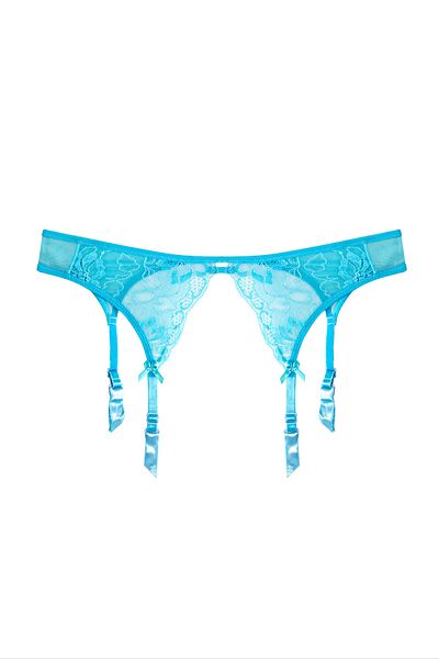 AYYILDIZ Women's Turquoise Lace Embroidered Garter Belt 1303