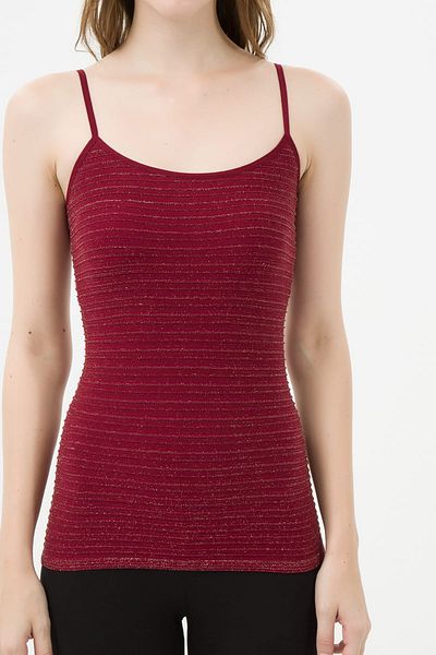Koton Burgunderfarbenes Damen-Tanktop - 5YAK37216DS