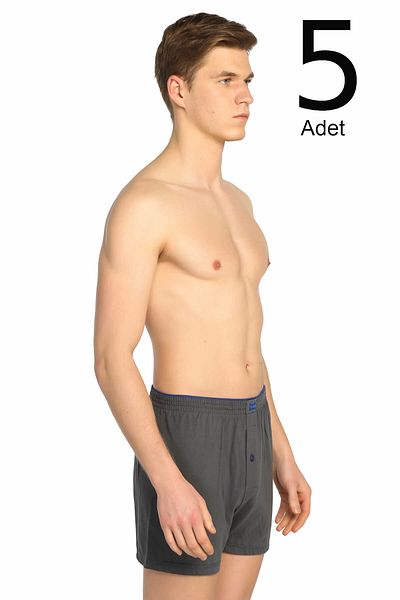 Tutku Men's Smoked 5-Pack Jersey Button Boxer ELF568T0117CCM5