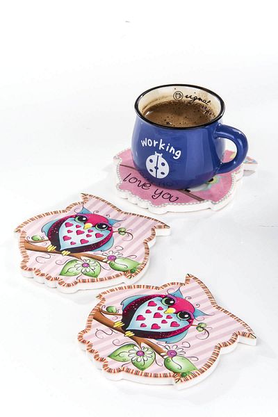 MUKKO HOME 2-Piece Owl Coaster 11 cm
