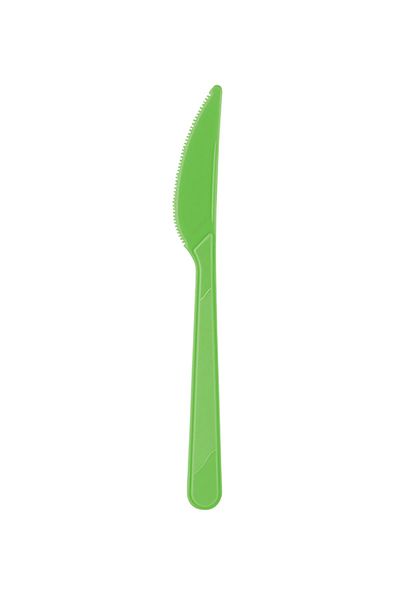 Kazanabil 25pcs Plastic Knife for Picnic and Party Green