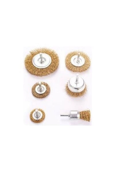 Baytec Bay Tec Mk1260 - مجموعة فرش سلكية دائرية مكونة من 6 قطع مع دبابيس وطلاء الصدأ الرواسب والتنظيف