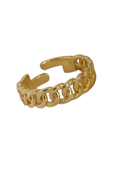 X-Lady Accessories خاتم حبل ذهبي قابل للتعديل للسيدات