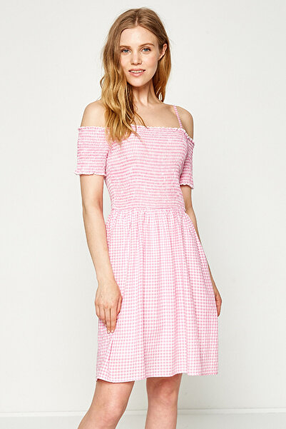 Koton Rochie de damă în carouri roz 7YAF80140GW