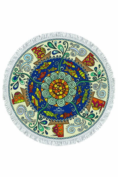 ECEMRE Στρογγυλή πετσέτα παραλίας