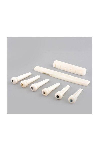 Manuel Raymond Guitar Accessory Acoustic Pin and Threshold Set Bone 8 Pieces GABS8