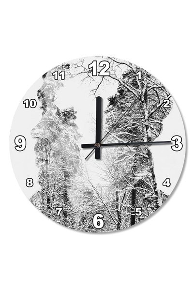 Cakatablo 30 cm Diameter Human and Nature Wooden Wall Clock