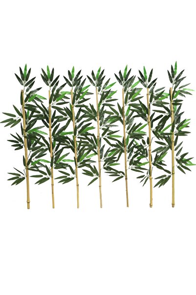 Yapay Çiçek Deposu Kumaş Yapraklı Doğal Bambu 80-95 Cm (7 Adet)
