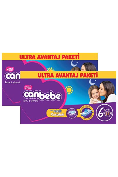 Canbebe Bebek Bezi Özel Paket Extra Large 6 Beden 72'li x2 Adet