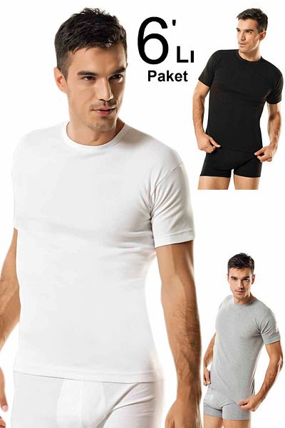 Namaldı Ανδρικό εσώρουχο 6 Pack 0 Collar Thin Piping