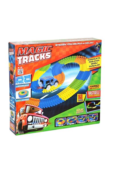 Genel Markalar Sarı Magic Tracks Yarışçı Araba 168 Parça