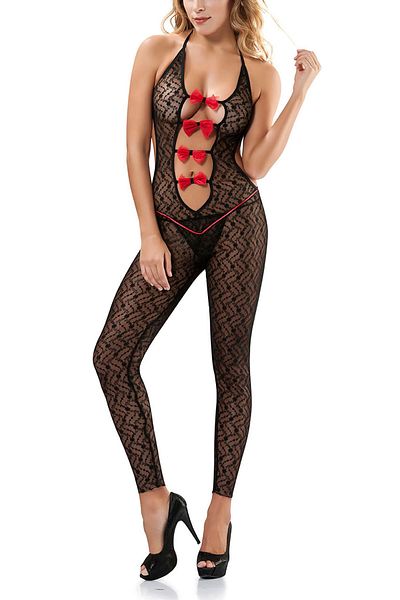 Siyah İnci Women's Black Body Socks Lacy 1570
