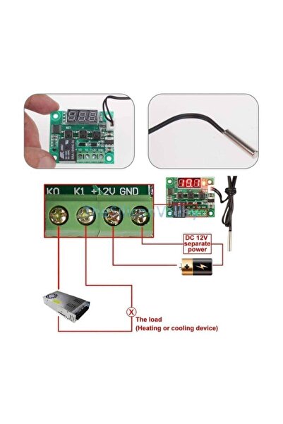 Cumhur W1209 Röle Çıkışlı Dijital Termostat Sıcaklık Kontrol Kartı Kuluçka Termostatı