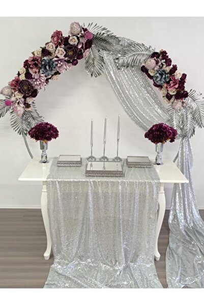 Bir Şeker Masalı Söz Nişan Sunum Masası Gümüş Jardinyer Şamdan Vazo Söz Tepsisi Damat Kahvesi Takım