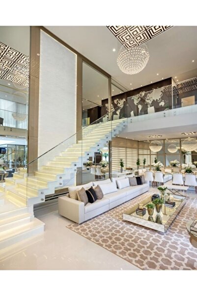 LUXURY VİLLA Luxury Villa Gümüş Aynalı Orta Sehpa 80x160 Yükseklik 30 Cm