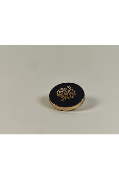 Kariyer Astar 2.2 Cm Footed Bottom Gold Top Blue Patterned 10 Pieces Buttons