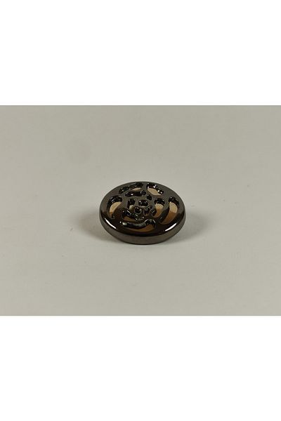 Kariyer Astar Black Patterned 10 Pieces Buttons with 2.6 Cm Feet and Gold Top