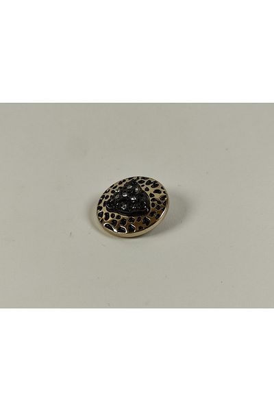 Kariyer Astar 2.2 Cm Footed Gold Top Black Tiger Detailed Stoned 5 Pieces Buttons