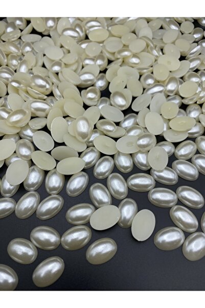 Hedef Bijuteri بيضاوي 11x16 ملم نصف لؤلؤة كريمية لؤلؤة بلاستيكية، إكسسوار هوا...