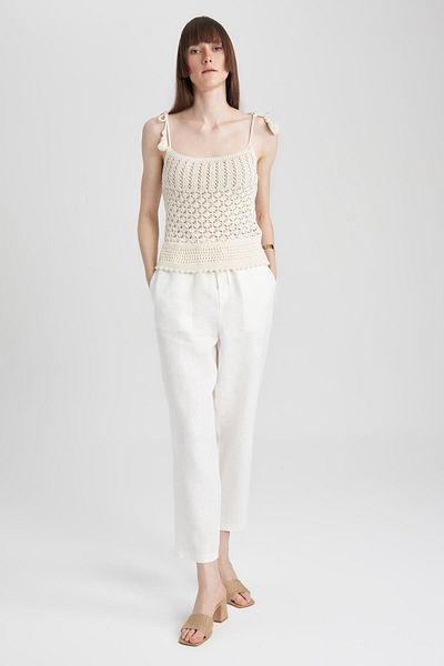 DeFacto Jogger-Hose mit kurzem Bein, 100 % Leinen, A5075ax23sm