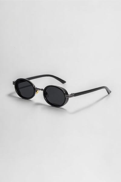 REN accesories Dina Round Sunglasses Unisex Black Oval Framed / Coolandbetter