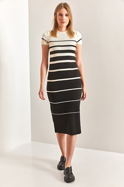 Bianco Lucci Dámské pruhované úpletové šaty