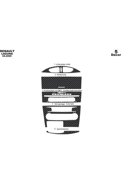 meriç cockpit design ميريتش ®   رينو لاجونا توربيدو امامي كربون 5 قطع 2005-2009