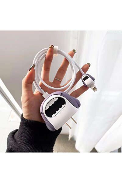 HappyCase Iphone 20w Uyumlu Şarj Başlık Kablo Koruyucu Ve Spiral Kablo Koruyu...
