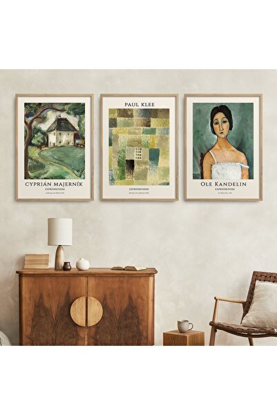 HOMEPACK 3 Parça Çerçeveli Tablo Paul Klee Klasik Eserler Hpn155