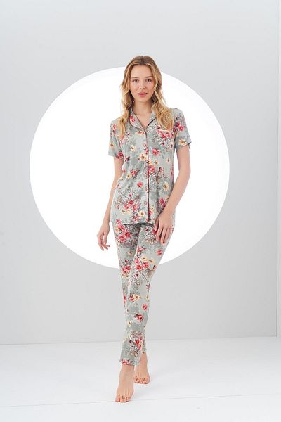PJS Set pijama cu nasturi pentru femei 24101