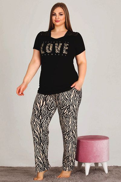Jenny Daphne Short Sleeve Plus Size Pajama Set
