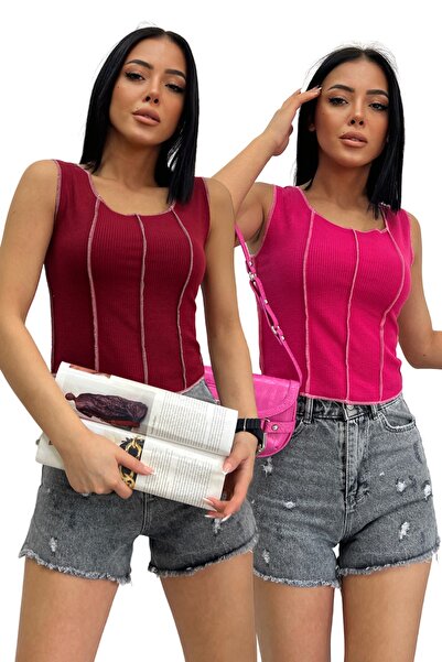 ALFUDO Moda Collection Γυναικεία Μπλούζα Μπλε Πράσινο με Αντίστροφη Ραφή, Διπ...