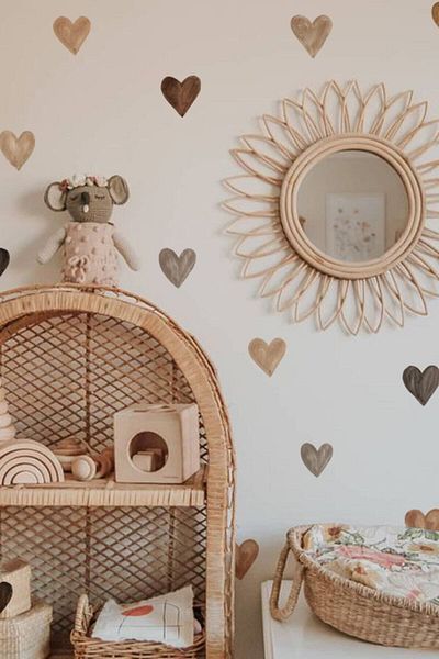 Sim Tasarım Brown Hearts Wall Sticker