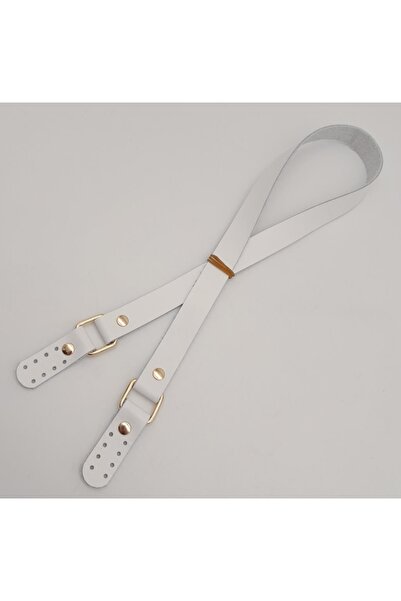 angel çanta aksesuar White Color Square Two Models Real Leather Bag Handle Light Gold Metal