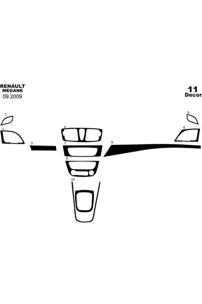 meriç cockpit design ميريتش ®   رينو ميجان 3 تنجيد توربيدو امامي اسود لامع 11...