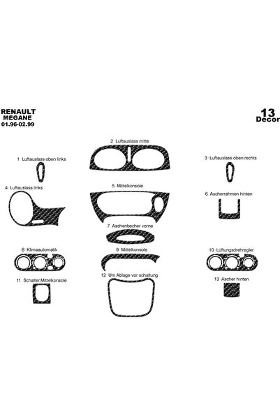 meriç cockpit design ميريتش ®   رينو ميجان توربيدو أمامي مطلي أسود لامع 13 قط...