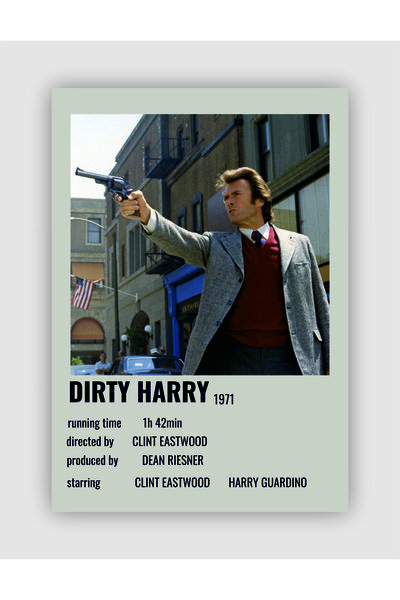 fırsatlar diyarı Dirty Harry Film Info Card Bilgi Kartı Duvar Posteri