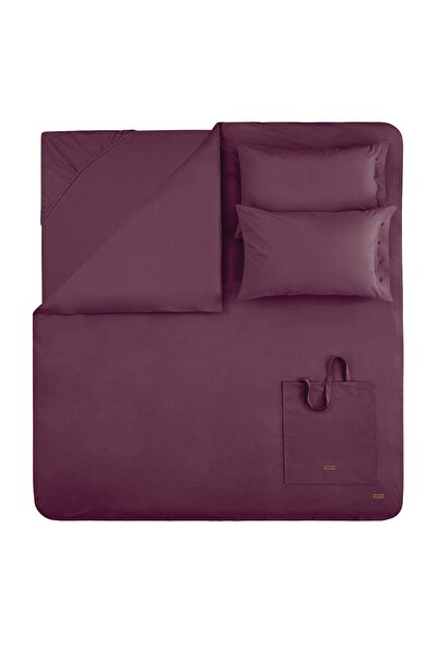 Yataş Plain Oversized Ranforce Washable Duvet Cover Set - Plum