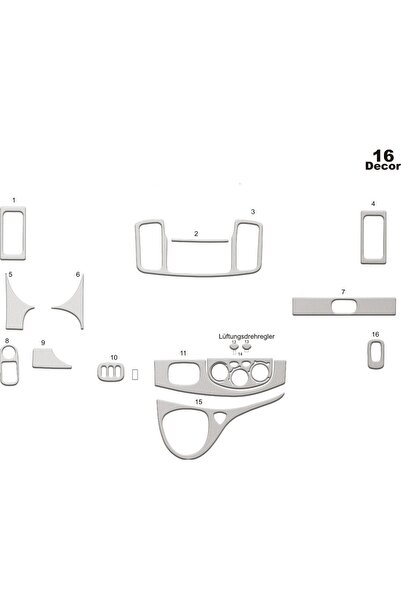meriç cockpit design ميريتش ®   رينو ترافيك توربيدو امامي مطلي الومنيوم 16 قطعة 2011-2015