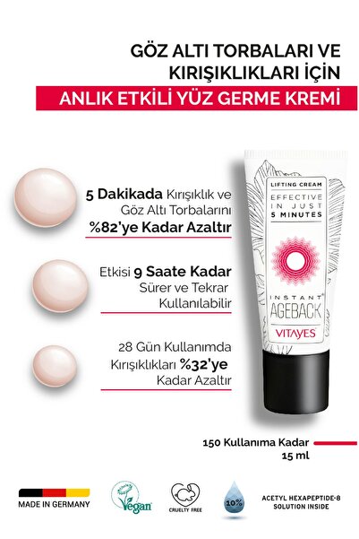 VITAYES 5 Dakikada Etkili Yüz Göz Çevresi Germe Kremi Ve Mor Halka Karşıtı Göz Çevresi Serumu Avantajlı Set